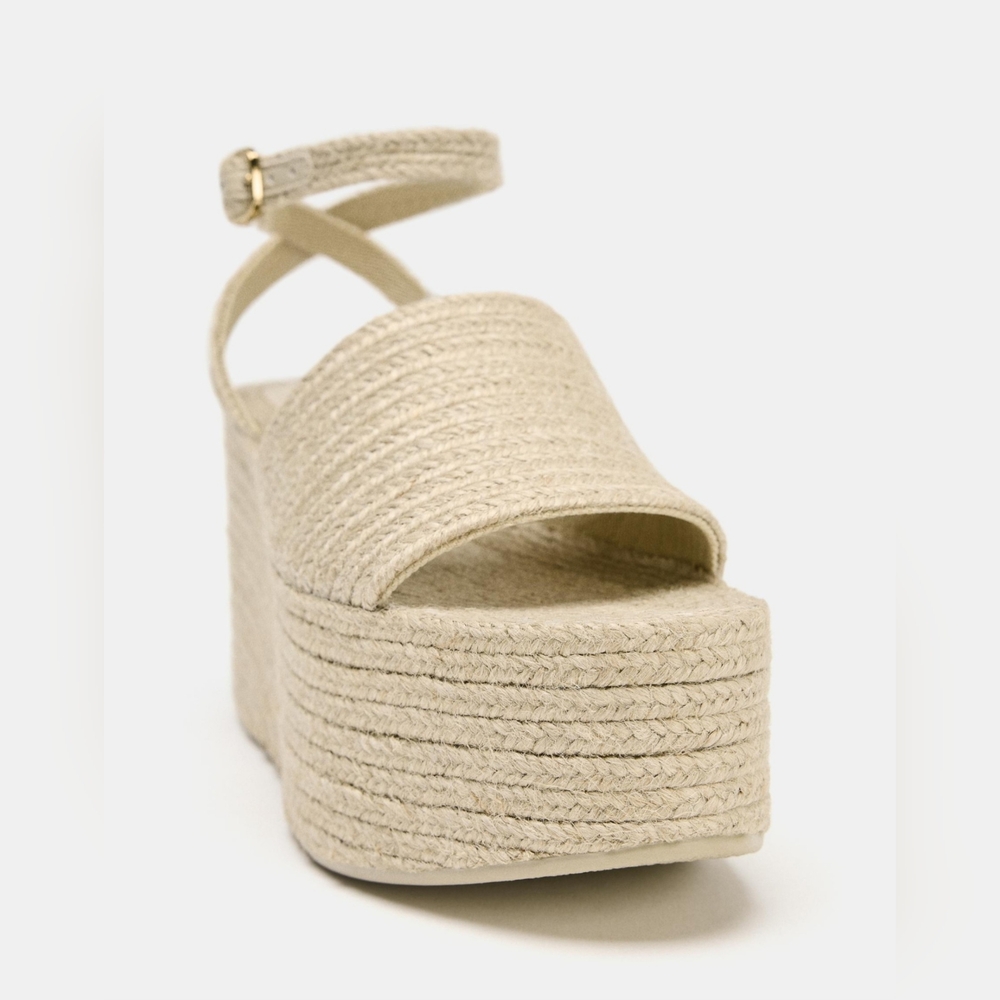 Zara Beige Wedge Sandals - Picture 5 of 6